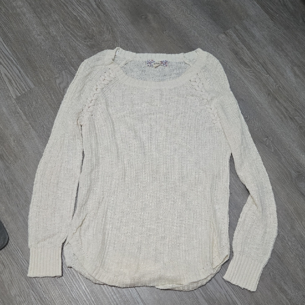Pink Republic Women's Cream Knit Sweater